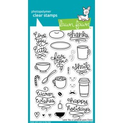 Lawn Fawn LOVE YOU A LATTE stamp set